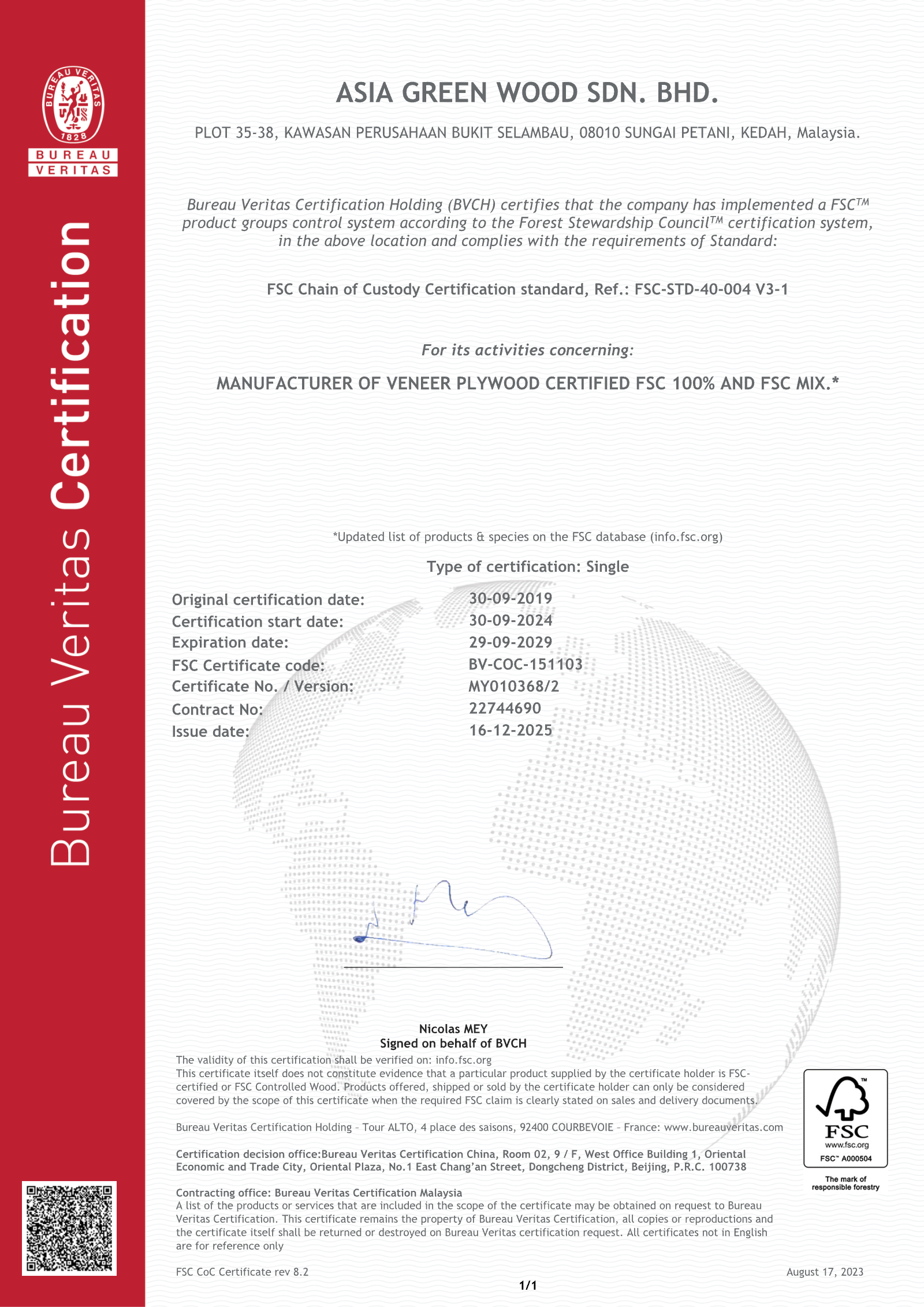 FSC® Chain of Custody preview